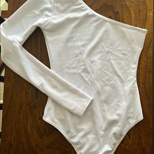 One sleeve white bodysuit